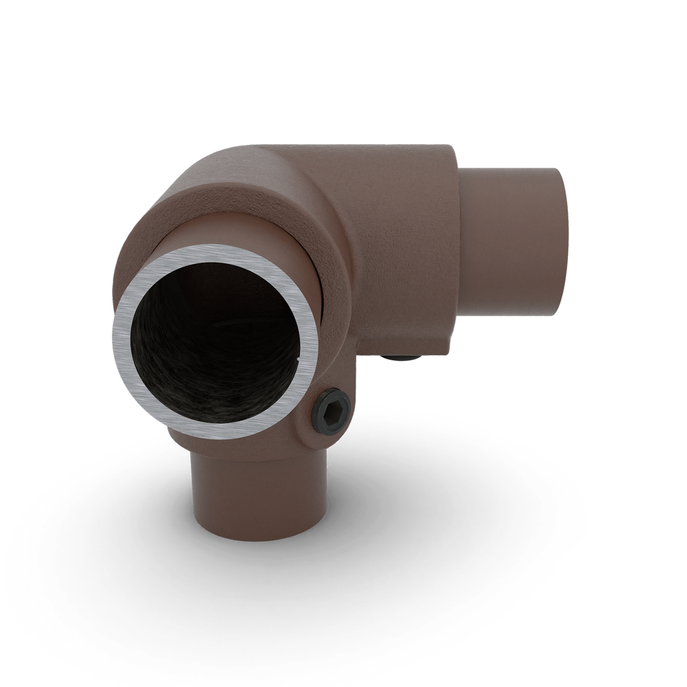 Buiskoppeling Drieweg kniestuk 90° - vintage bruin-B / 26,9 mm
